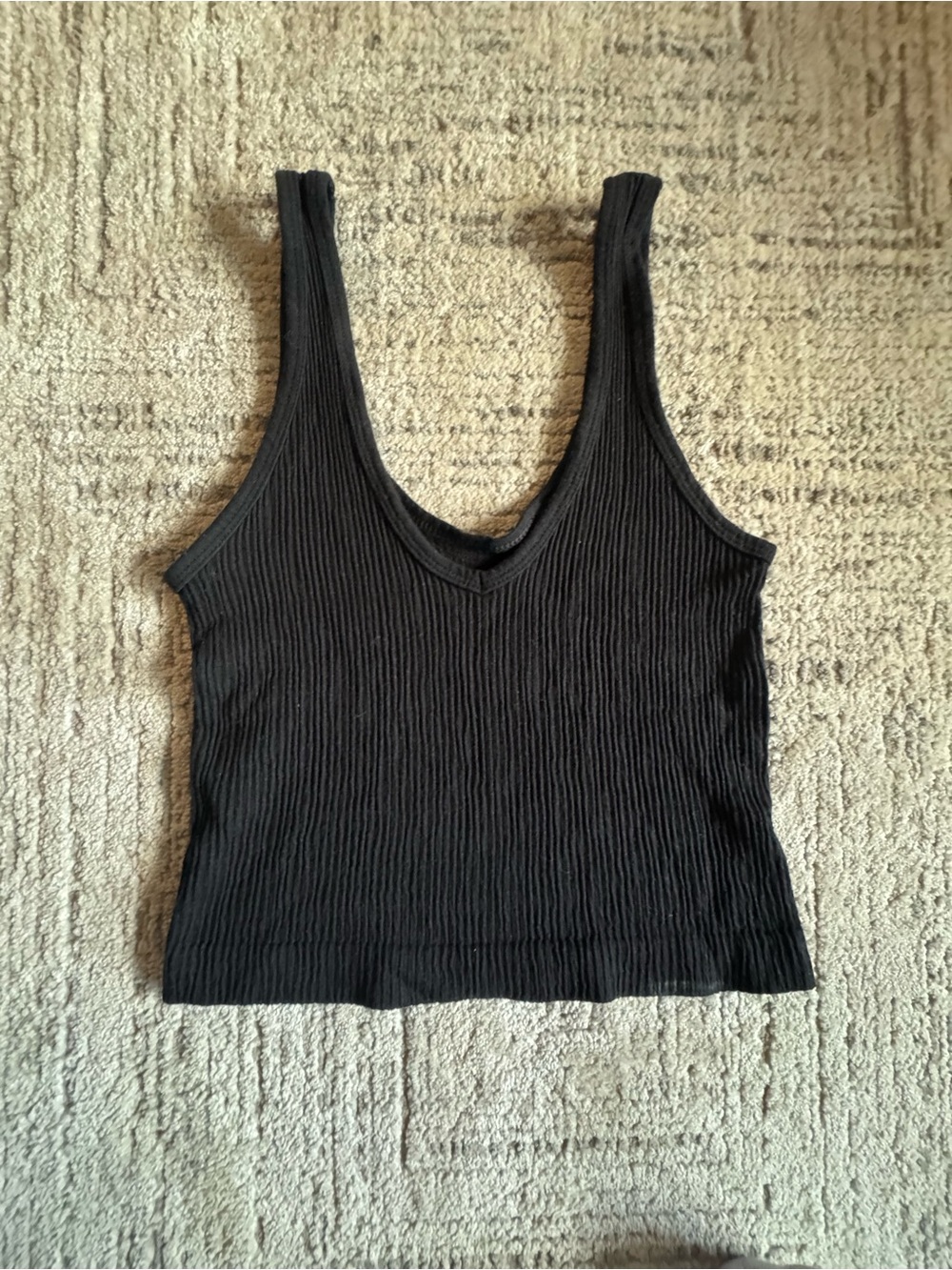 Urban Outfitters Black Ribbed Scoop Tank